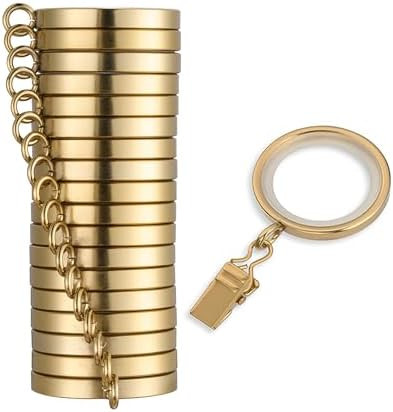 MODE Cambria Designer Series - Premium Easy Glide 18 Count Small Curtain Rings - Metal with Nylon... | Amazon (US)