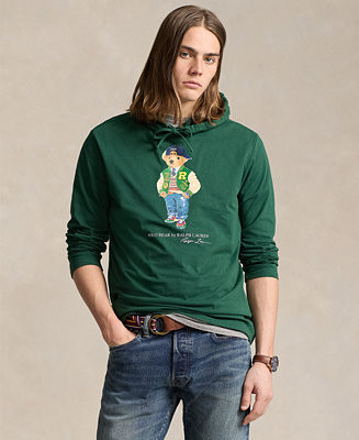 Men's Polo Bear Jersey Hooded T-Shirt | Macy's