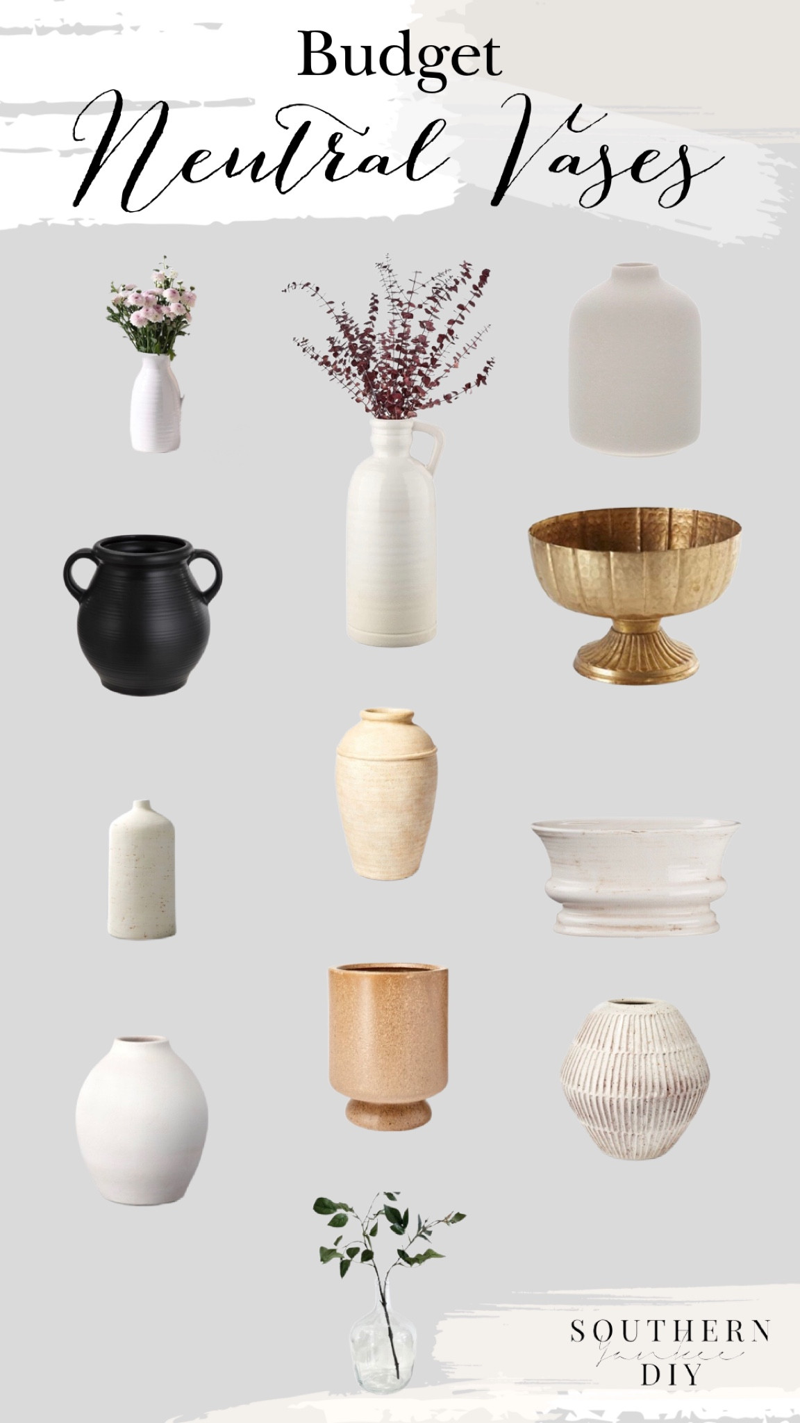 Budget friendly neutral vases: home decor finds, flower vases, ceramic, gold vases, target finds, Walmart finds, budget home decor, spring home decor 

#LTKSeasonal #LTKFind #LTKhome