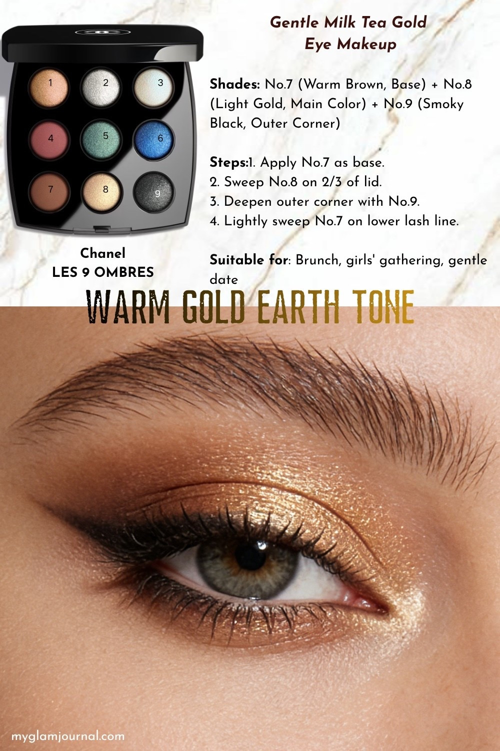 Chanel LES 9 OMBRES Tutorial | Soft Milk Tea Gold Eye Makeup

#LTKBeauty