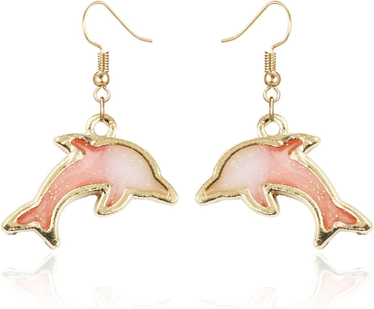 MALOYANVE World Oceans Day Earrings Funny Lightweight Whale Sea Shell Animals Dangle Drop Earring... | Amazon (US)