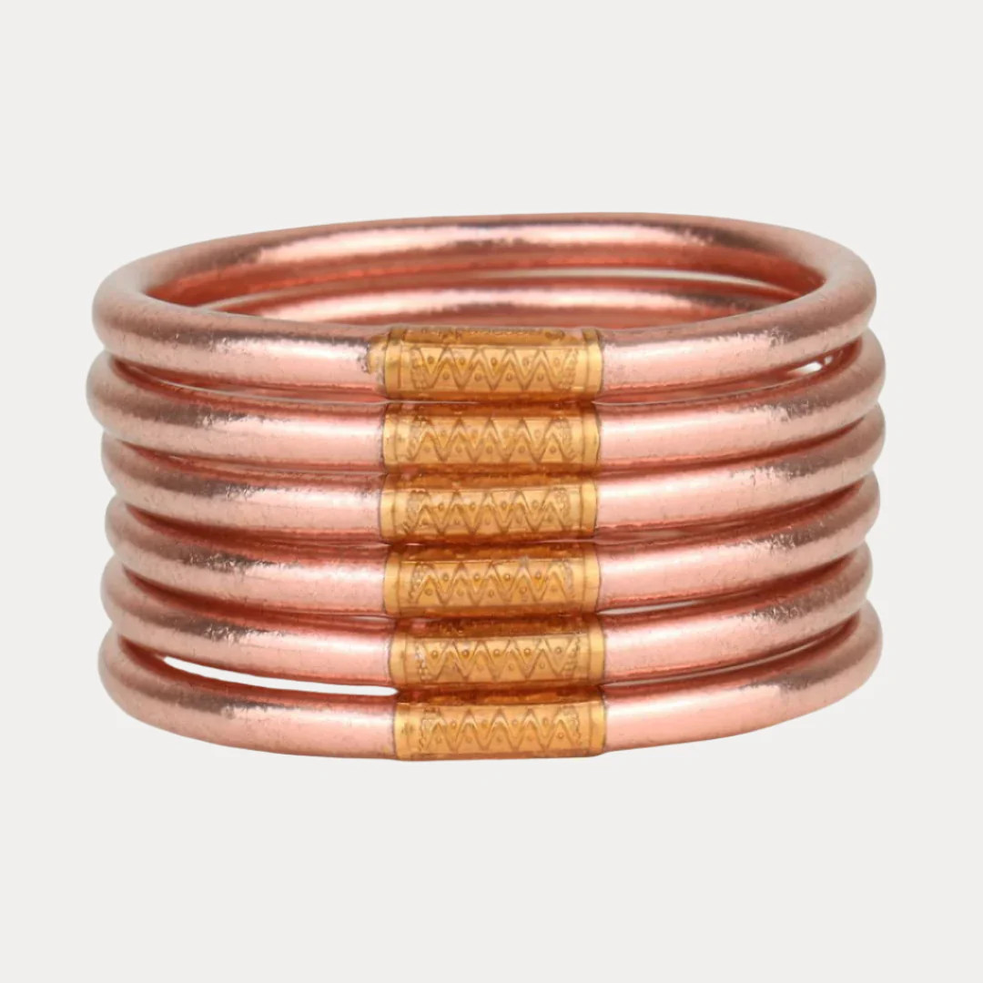 Rose Gold All Weather Bangles® (Set of 6) - Serenity Prayer | BuDhaGirl