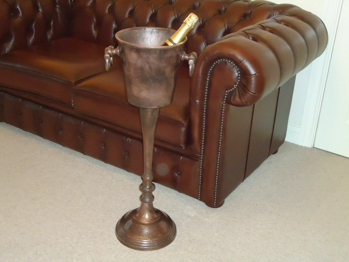 Floor Standing Champagne Ice Bucket Vintage Copper Finish Wine Cooler Bar Drinks | eBay US