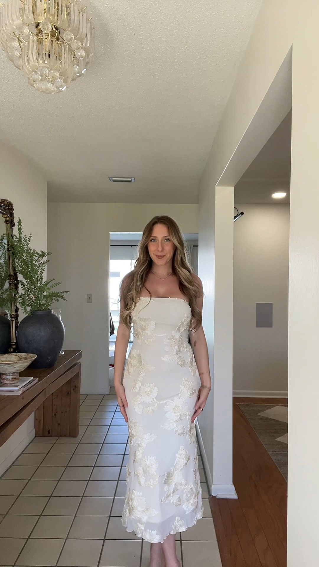 Strapless dress from Amazon, perfect for the brides, wedding dress, or for any baby event, such as a gender reveal or shower