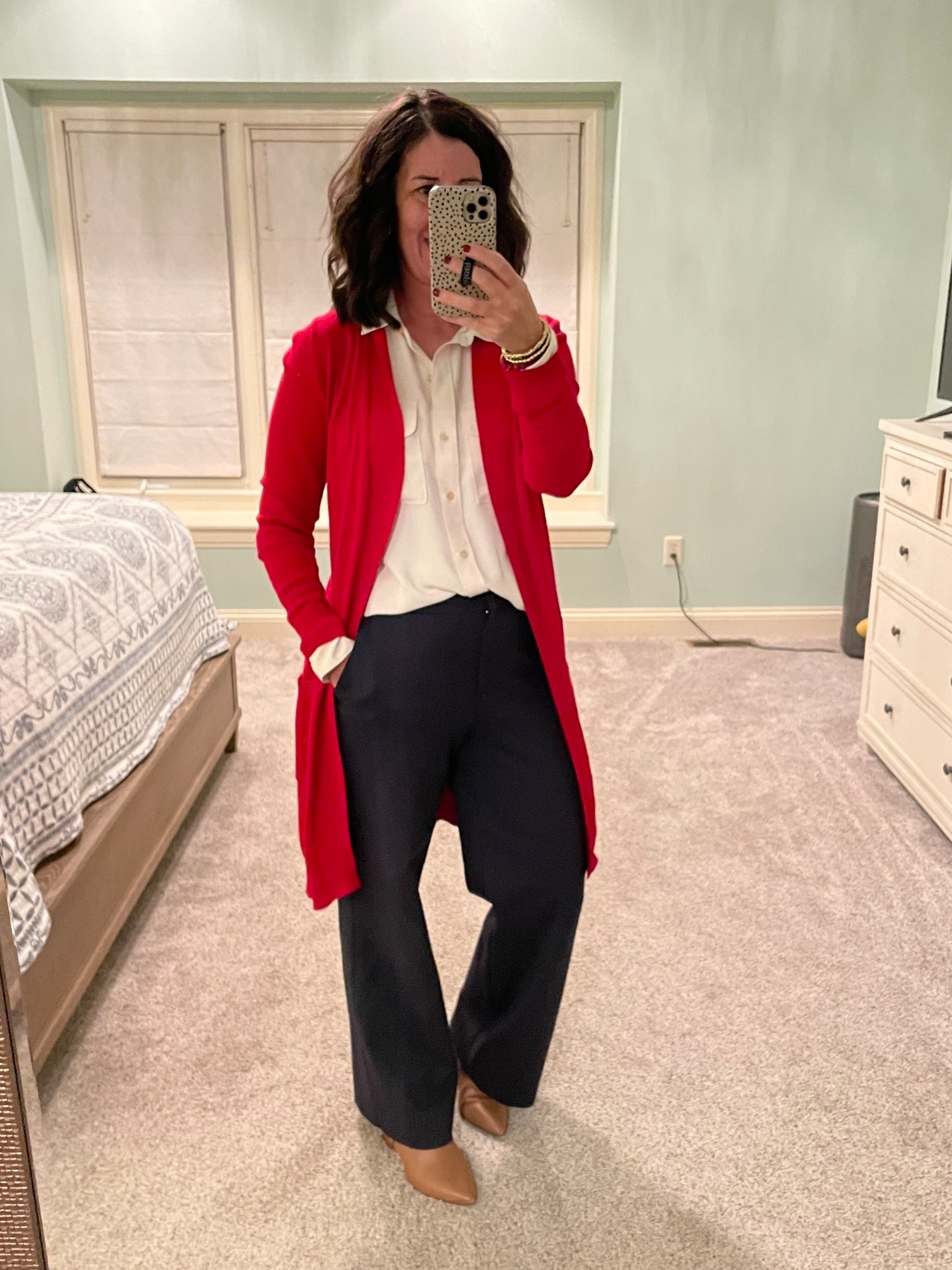 Classic office holiday look

Too and sweater: tts medium
Pants: size up 2 sizes
Boots: tts

#LTKOver40 #LTKWorkwear #LTKHoliday