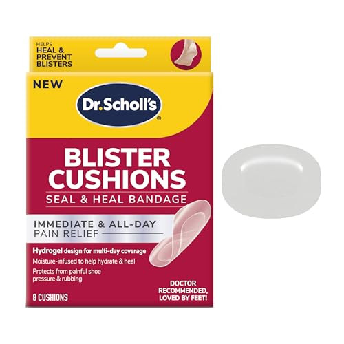 Dr. Scholl's Blister Cushions Seal & Heal Bandage with Hydrogel Technology, 8 ct // Immediate & All-Day Pain Relief, Thin, Flexible & Nearly Invisible, Moisture-Infused | Amazon (US)