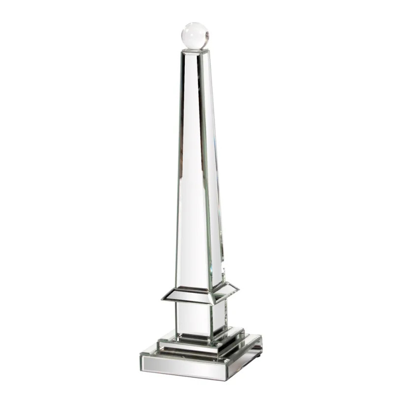 Howard Elliott Medium Mirrored Obelisk with Glass Ball 20" Tall Glass | Build.com, Inc.