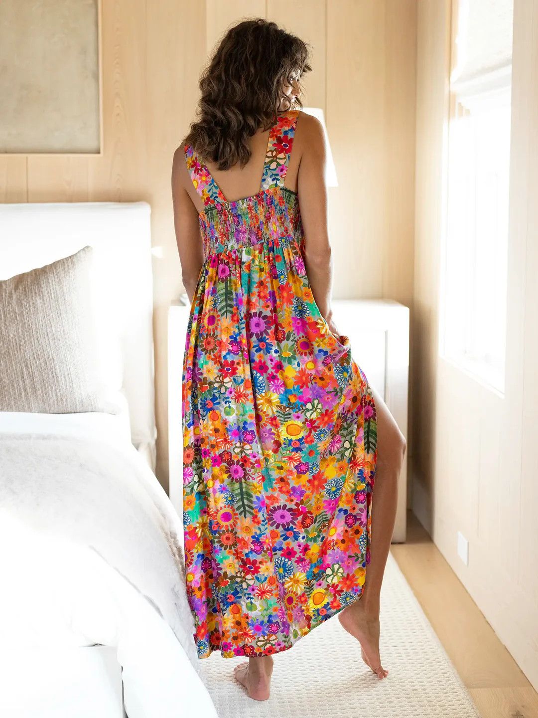 Tricia Maxi Dress - Rainbow Calico Floral | Natural Life