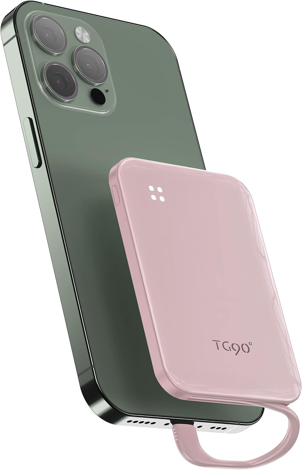 TG90° 4500mah Small Portable Power Bank Built-in Cable, Ultra Slim Portable Cell Phone Battery P... | Amazon (US)