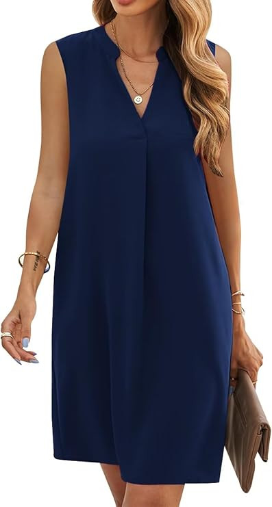 QACOHU 2025 Summer Dresses for Women Sleeveless Beach Floral Tshirt Sundress Casual Tank Dress S-... | Amazon (US)