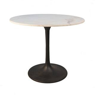 36 in. Enzo Black Round Marble Top Dining Table MT3636-BLK | The Home Depot