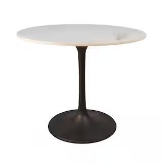 36 in. Enzo Black Round Marble Top Dining Table MT3636-BLK | The Home Depot
