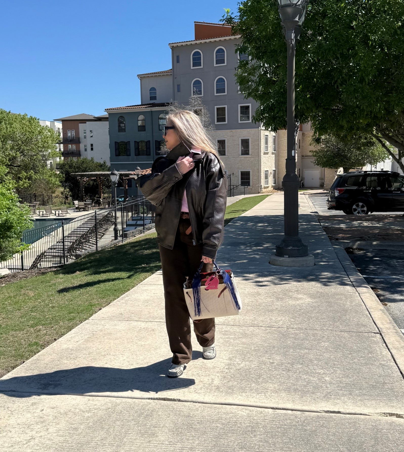 Leather jacket-YSL loafer dupes-90s brown jeans and a vintage Hermes that looks brand new #herbag #brown #zara #ysl #loafers #handbag #hermes #white #denim #abercrombie #stevemadden

#LTKgrwm #LTKootd #LTKSpringSale