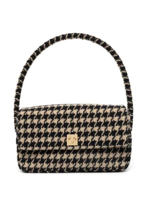 ANINE BING Nico Houndstooth logo-clasp Shoulder Bag - Farfetch | Farfetch Global