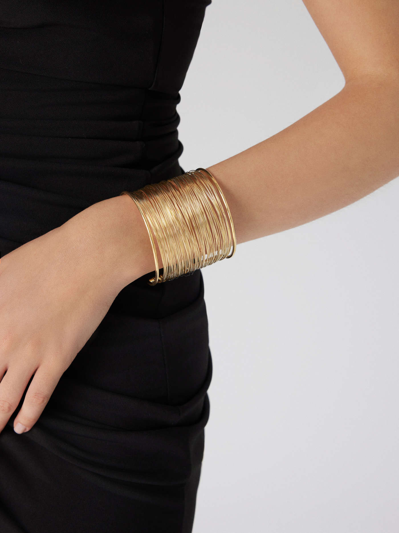 Iron  LAYERED CROSSOVER CUFF BANGLE For Party/Clubbing | Cider