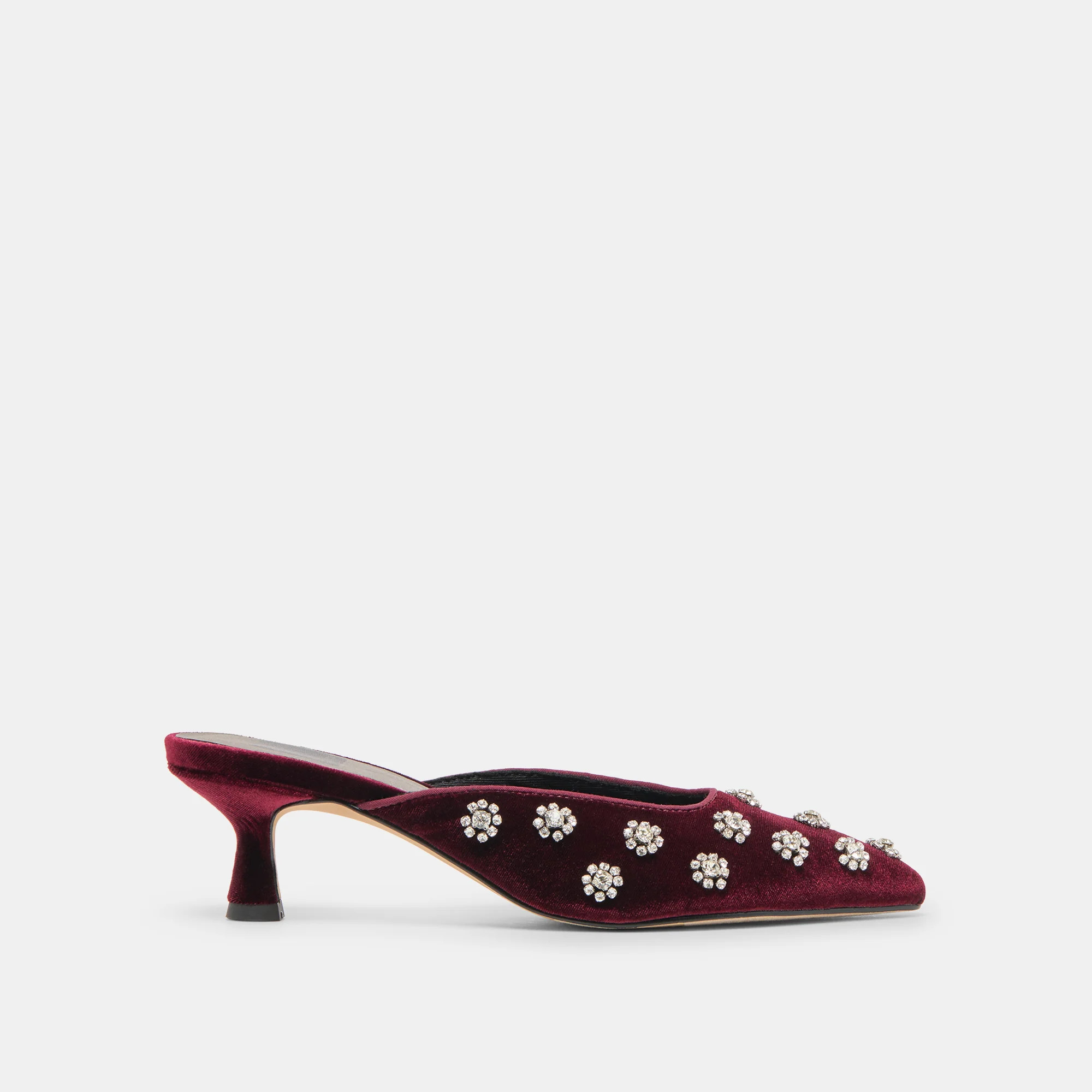 Clara Heels Bordeaux Velvet | DolceVita.com