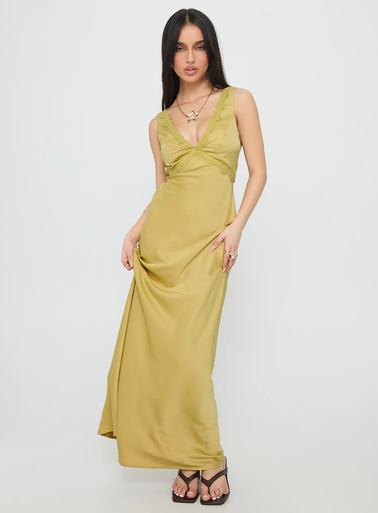 Galloway Maxi Dress Chartreuse | Princess Polly US