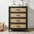 Better Homes & Gardens Springwood Caning 4-Drawer Dresser, Charcoal Finish - Walmart.com | Walmart (US)