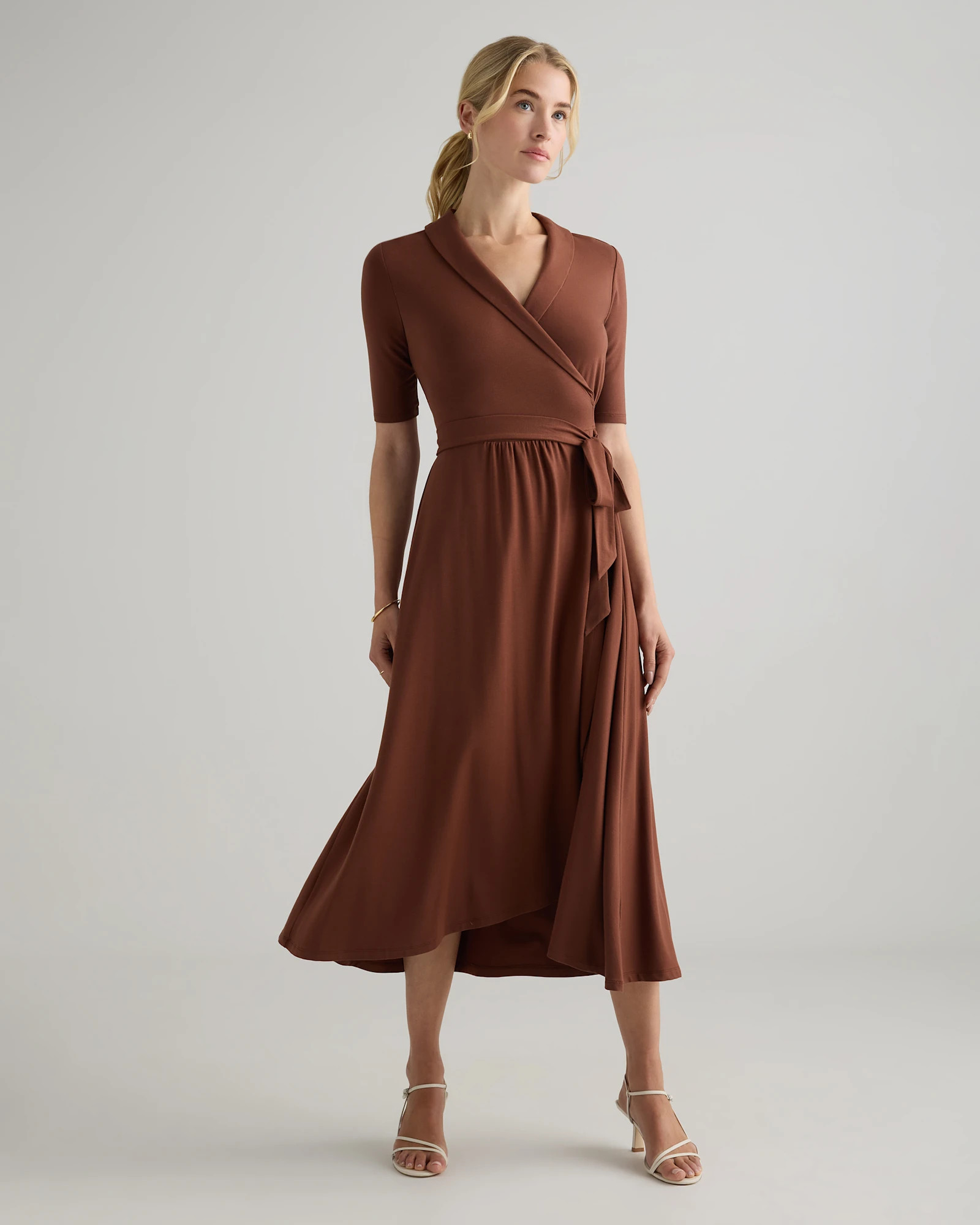 Tencel Jersey Midi Wrap Dress | Quince