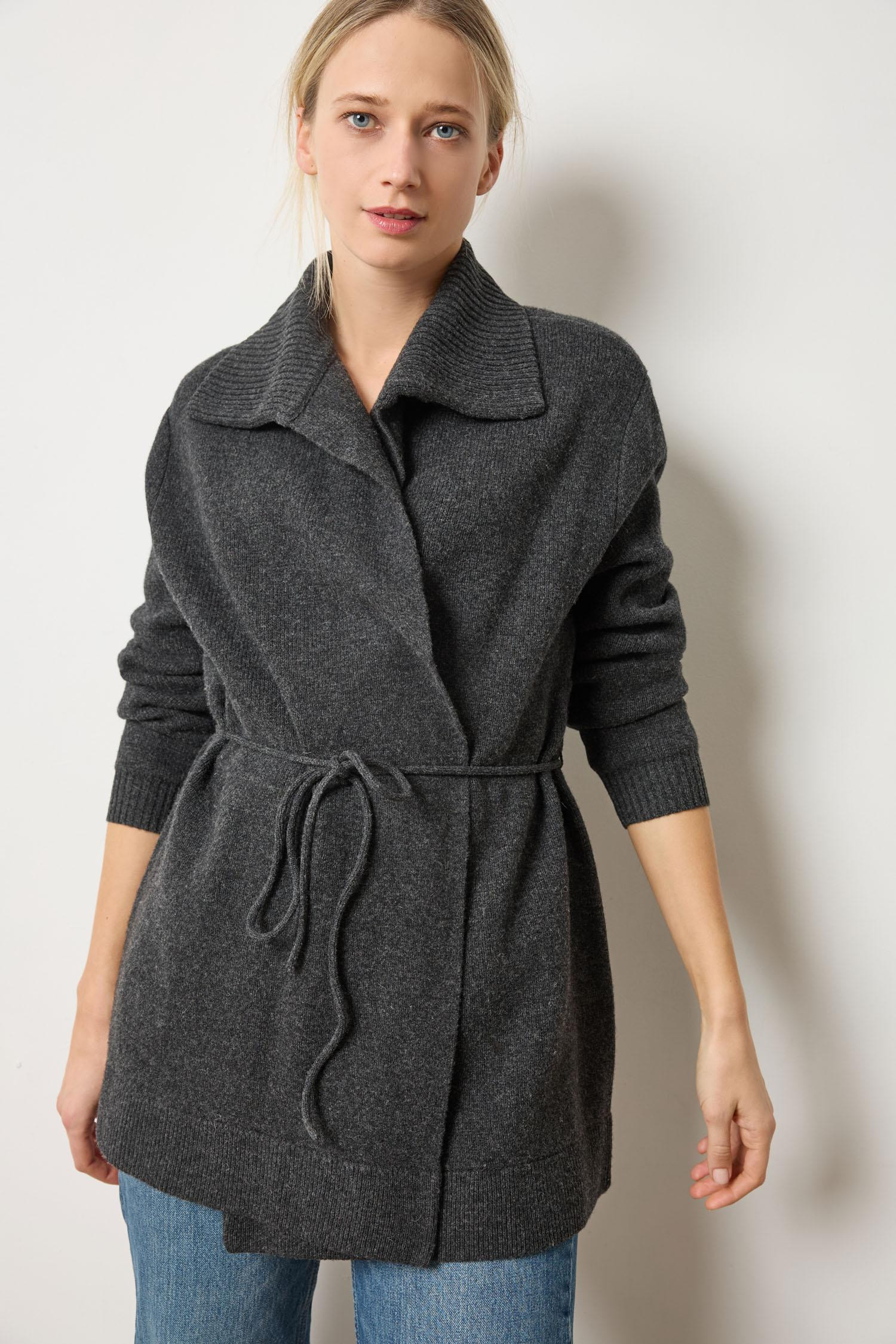 Notch Collar Open Cardigan | Lilla P