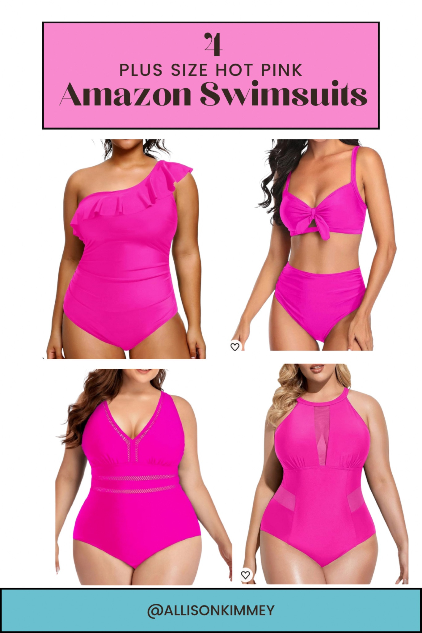 4 plus size hot pink swimsuits for your next vacation getaway! These all come in tons of other colors too! Wearing size 20 in all! 

#LTKplussize #LTKswim #LTKfindsunder50