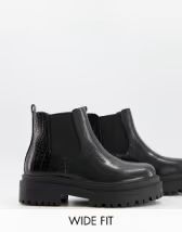 RAID Wide Fit Turner chunky chelsea boots in black | ASOS (Global)