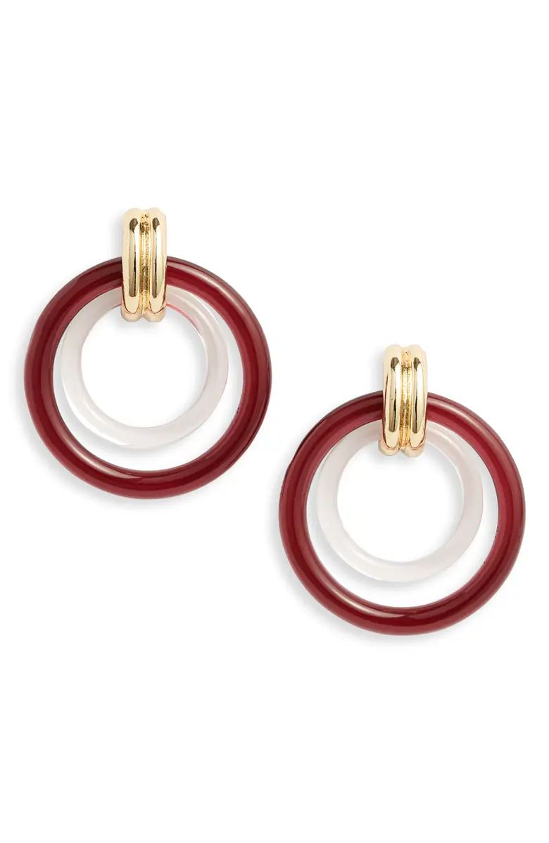 Two-Tone Resin Frontal Hoop Earrings | Nordstrom