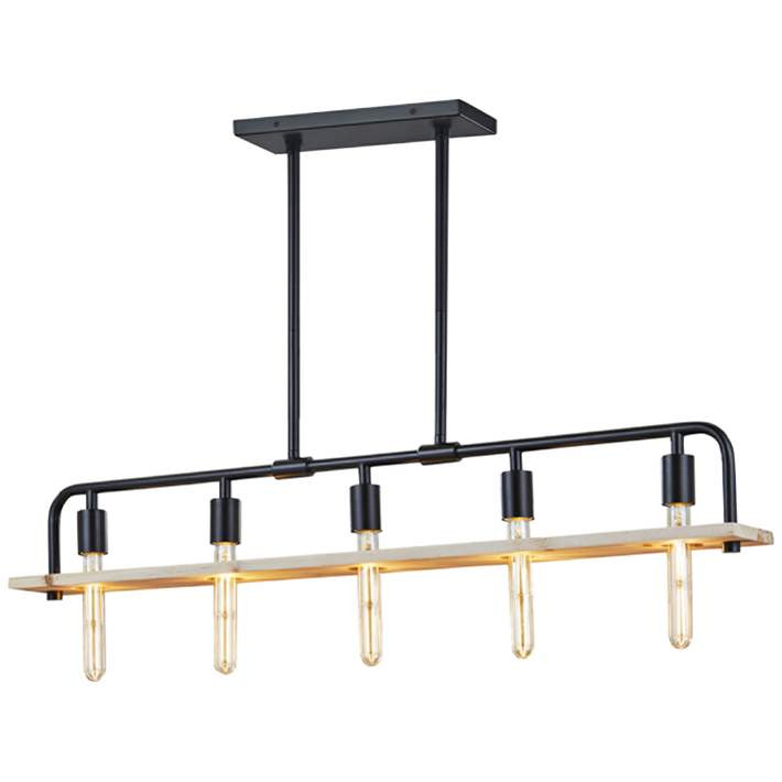 Eco™ Loft 40" Wide Matte Black 5-Light Island Pendant | Lamps Plus