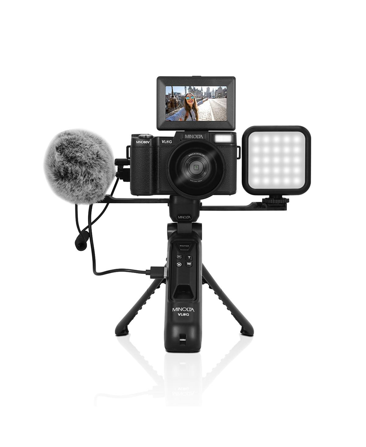 Minolta MND60V 64MP 4K60FPS Ultra Hd Auto Focus Vlogging & Content Creator's Camera Kit - Black | Macy's