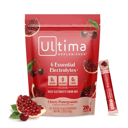 Ultima Replenisher Hydration Electrolyte Drink Mix Packets, Keto Sugar-Free Cherry Pomegranate 20 Ct | Walmart (US)