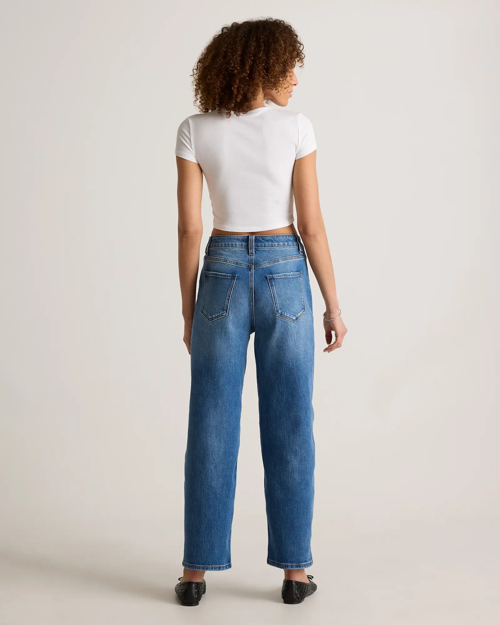 Bella Stretch Barrel Jeans in Atlantic Blue | Quince