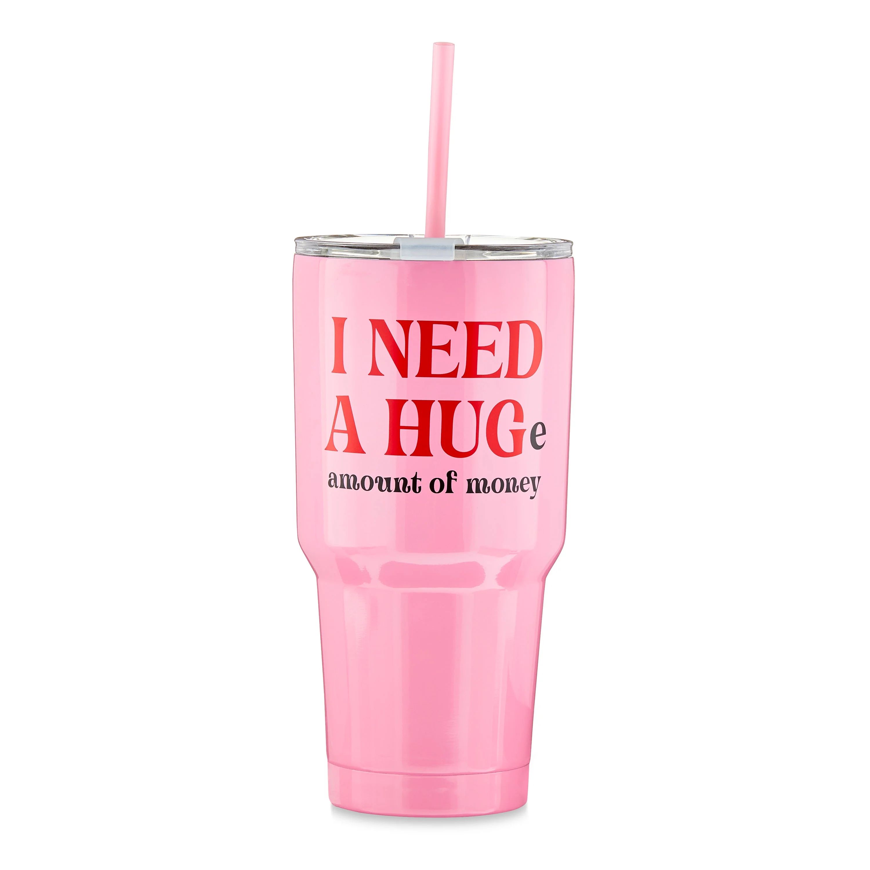 Way to Celebrate! Valentine's Day Need a Hug Pink Stainless Steel 32oz Tumbler | Walmart (US)