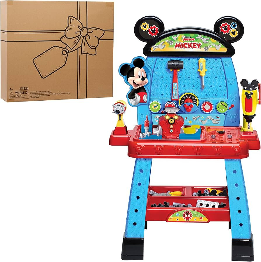 Disney Junior Mickey Mouse Funhouse Workbench, 43-piece Kids Construction Tool Set, Officially Li... | Amazon (US)