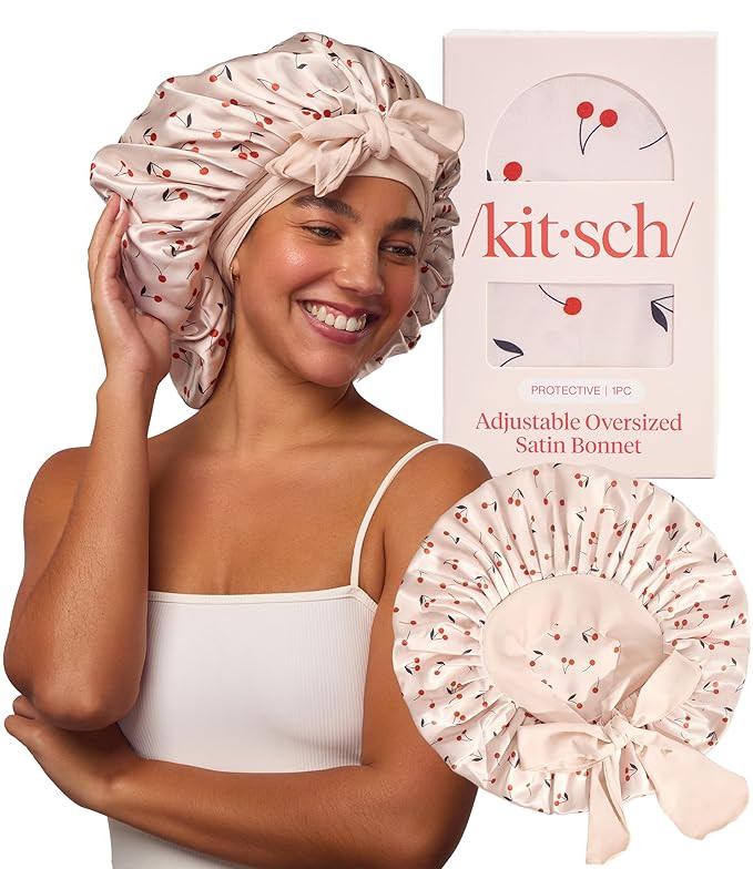 Kitsch XL Satin Bonnet for Sleeping - Softer Than Silk Bonnet For Sleeping Women - Secure Fit, Ad... | Amazon (US)