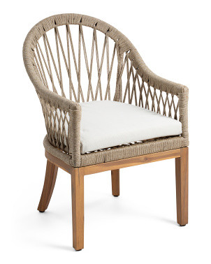 23x36 Teak And Rope Outdoor Dining Chair | Furniture & Lighting | Marshalls | Marshalls