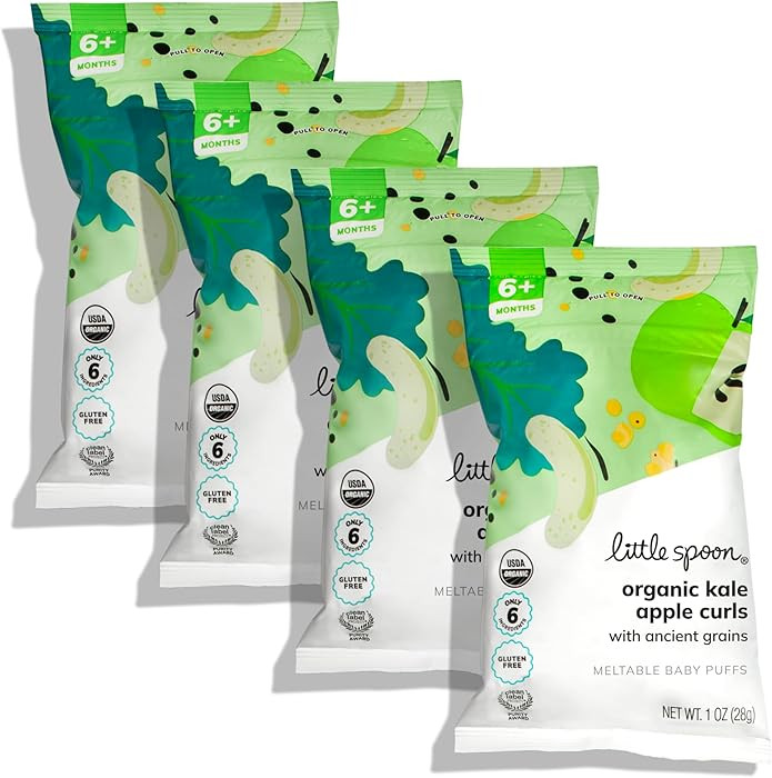 Little Spoon Kale Apple Meltable Baby Puffs, Organic Corn Quinoa Sorghum, No Rice, No Added Sugar... | Amazon (US)