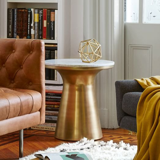 Marble Topped Pedestal Side Table (20") | West Elm (US)