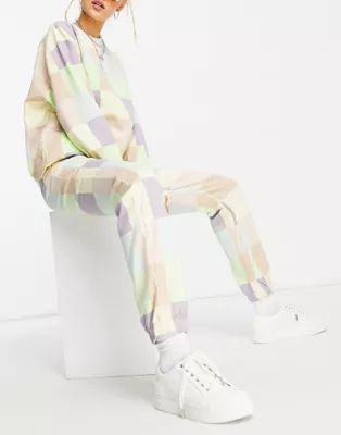 Daisy Street relaxed coordinating sweatpants in patchwork pastel | ASOS (Global)