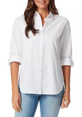 Gloria Vanderbilt Women's Amanda Button Down Shirt, White, Small | Belk