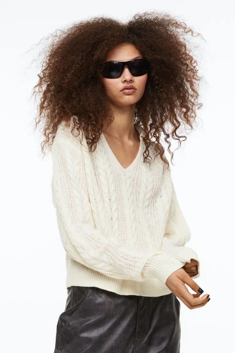 Collared Cable-knit Sweater | H&M (US + CA)