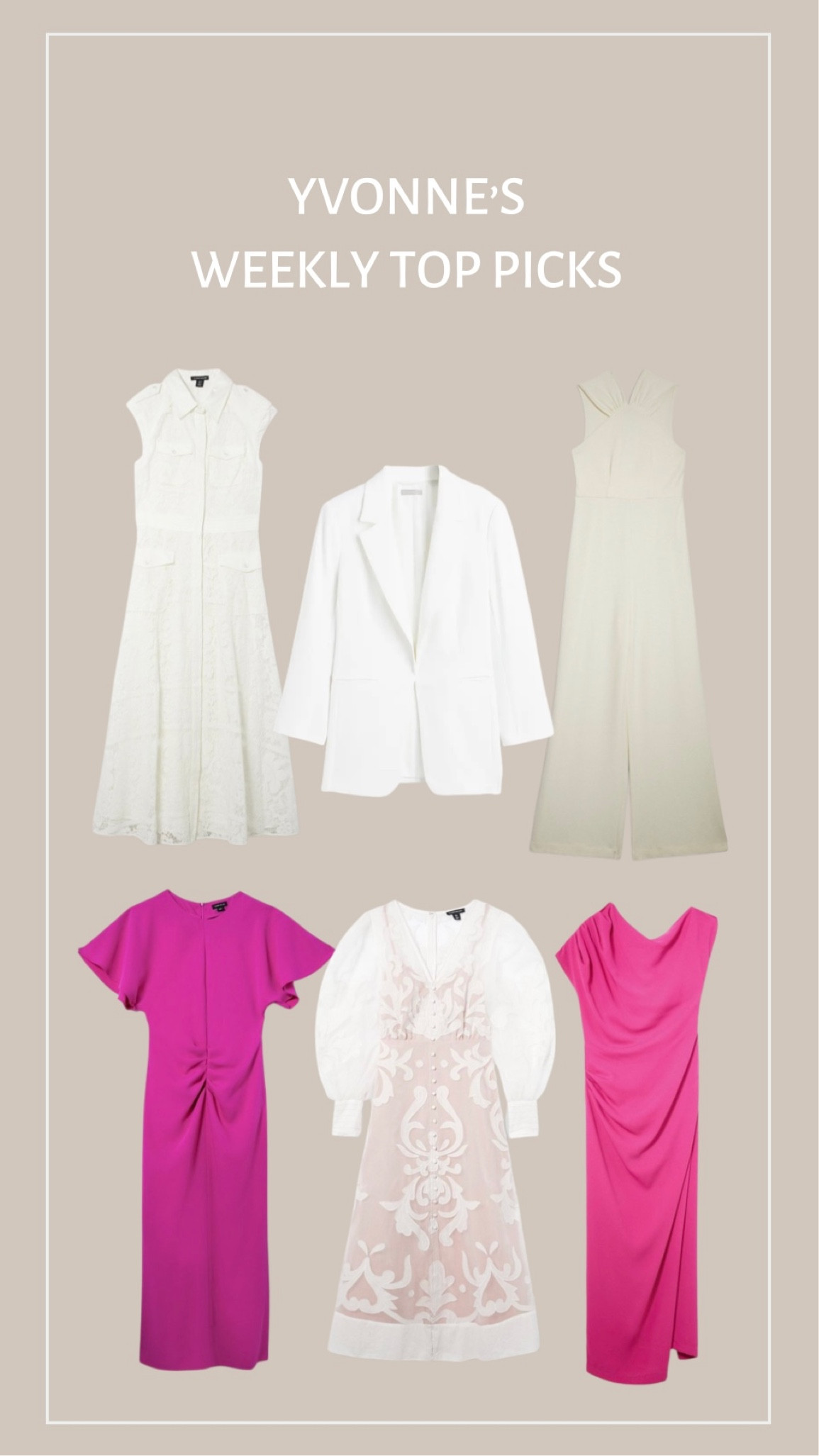 Weekly Top Picks, spring style, spring fashion, occasion wear, spring dresses, white blazer, jumpsuit, pink midi dress, pink lace dress 

#LTKeurope #LTKSeasonal #LTKstyletip