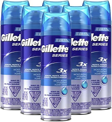 Series 3X Moisturizing Shave Gel, 6 Count, 7oz Each, Lubrication to Protect Against Irritation, Blue | Amazon (US)