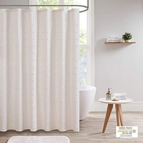 Urban Habitat Brooklyn Cotton Fabric Shower Curtain Jacquard Pom-Pom Machine Washable Shabby Chic Mo | Amazon (US)