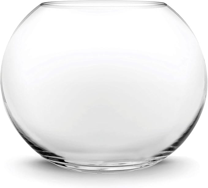 CYS EXCEL Glass Bubble Bowl (H-6" W-8", Approx. 3/4 Gal.) Small Fish Bowl Round Terrarium Vase Gl... | Amazon (US)
