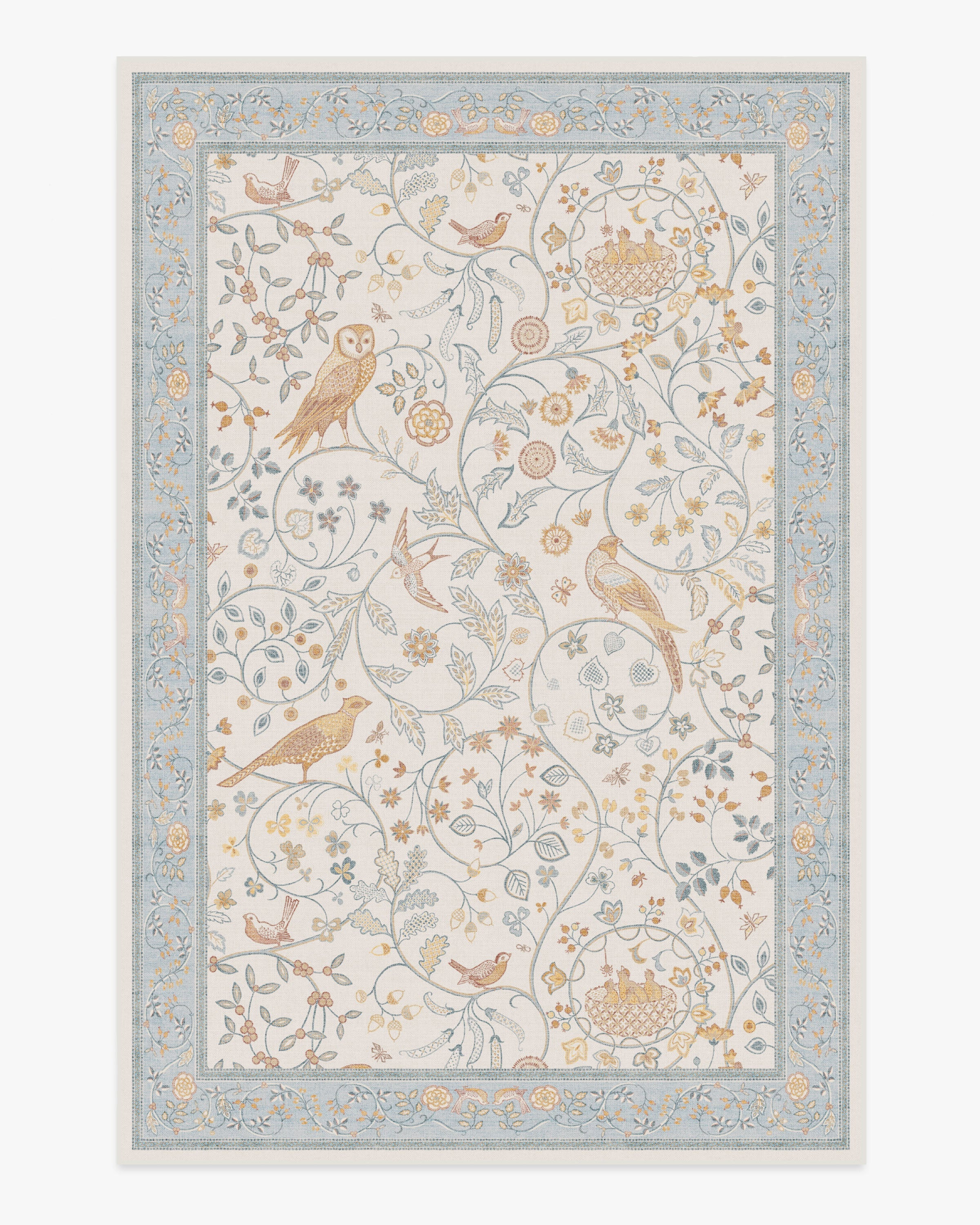 Morris & Co. Newill Ivory & Blue Rug | Ruggable | Ruggable