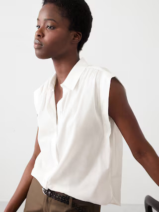 Soft Gathered Voile Shirt | Banana Republic Factory
