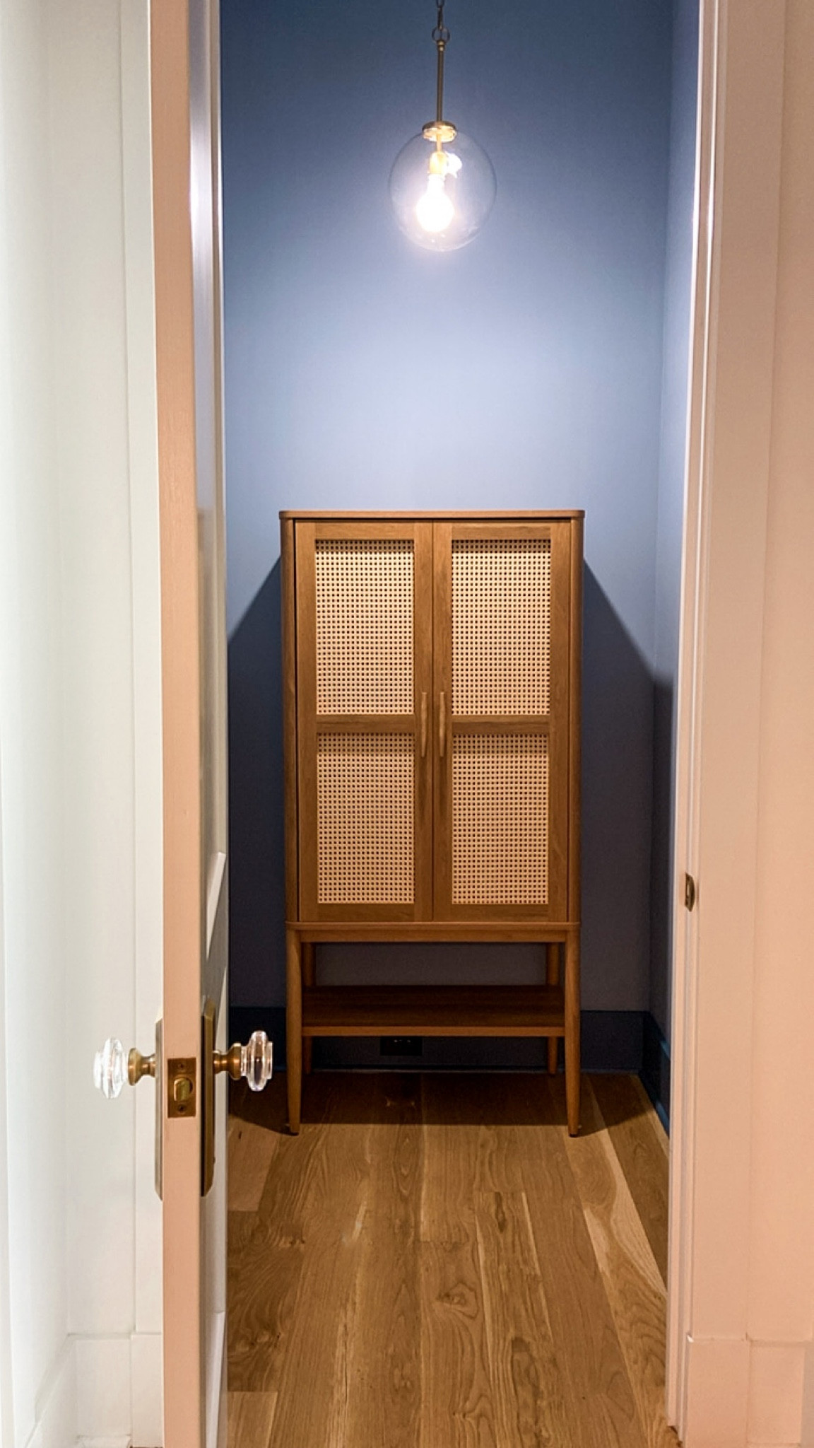 Mudroom Closet {part one} - absolutely loving this cane furniture cabinet from @walmart!  This new line is so good!  #walmartpartner #walmarthome

#LTKhome