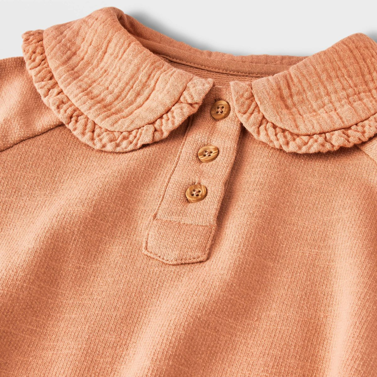 Grayson Collective Baby Girls' Collared Gauze Bubble Romper - Brown | Target