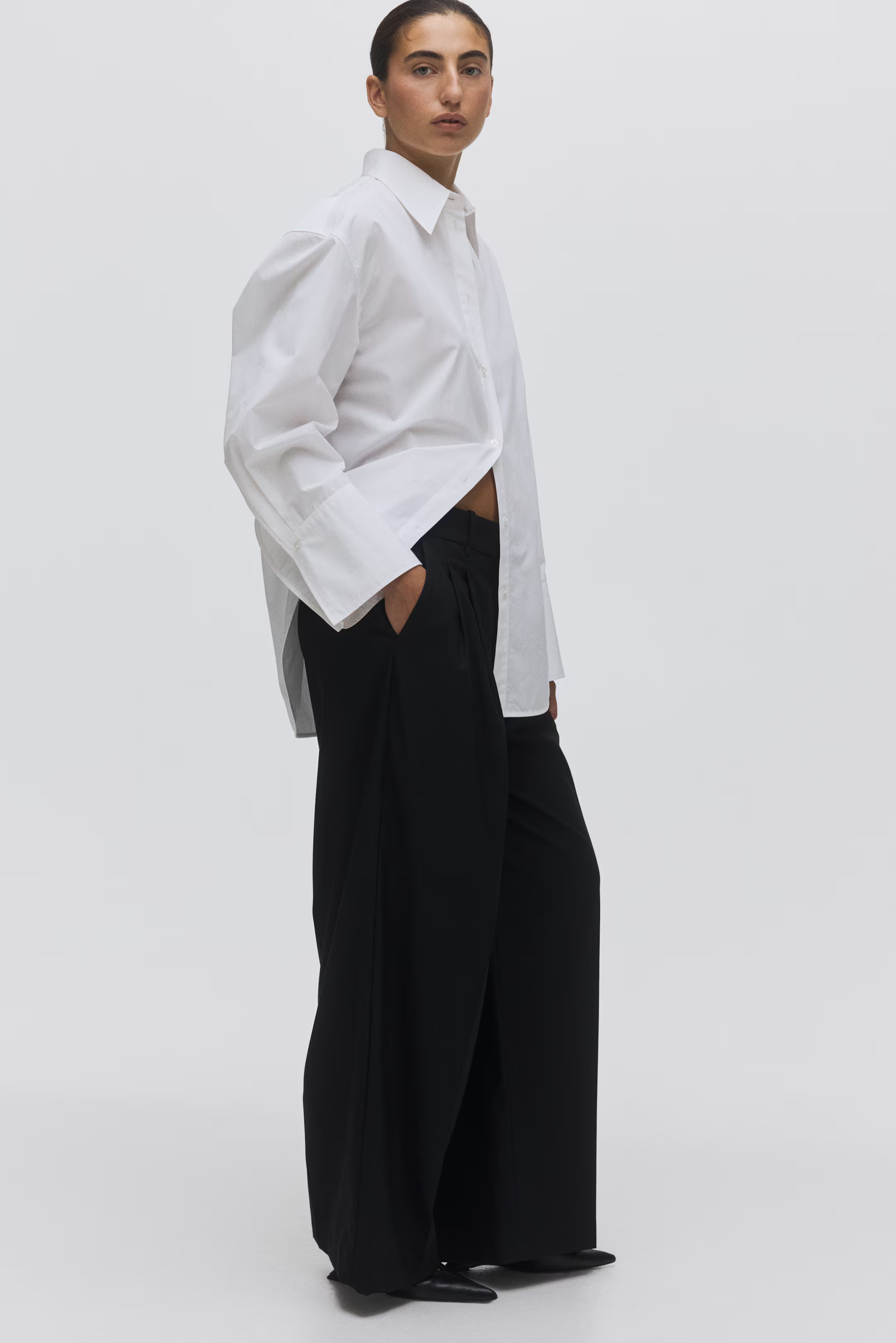 Wide-Leg Dress Pants - Black - Ladies | H&M US | H&M (US + CA)