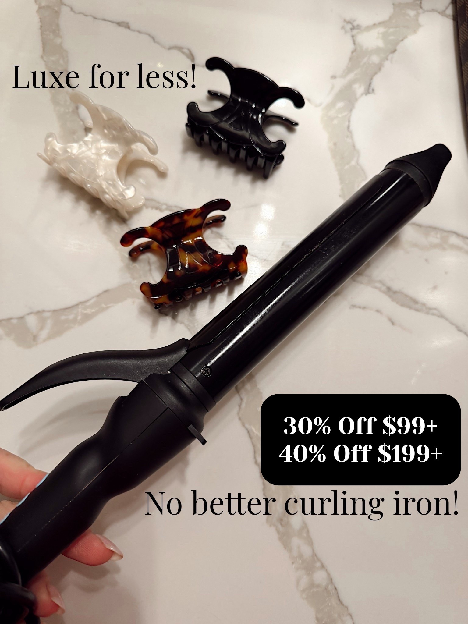 Bio ionic SALE! Take 30% off $99+ or 40% off $199+. 
I use the 1.25”. There is no better curling iron! My go to! Clips are a luxe for less! 

Hair. Beauty. 

#LTKBeauty #LTKSaleAlert